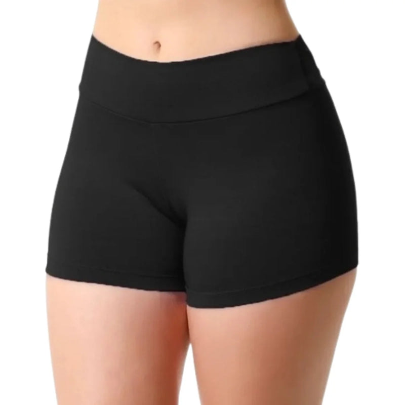 Short  Preto Academia Feminino Cintura Alta Tecido Ultra Confortavel