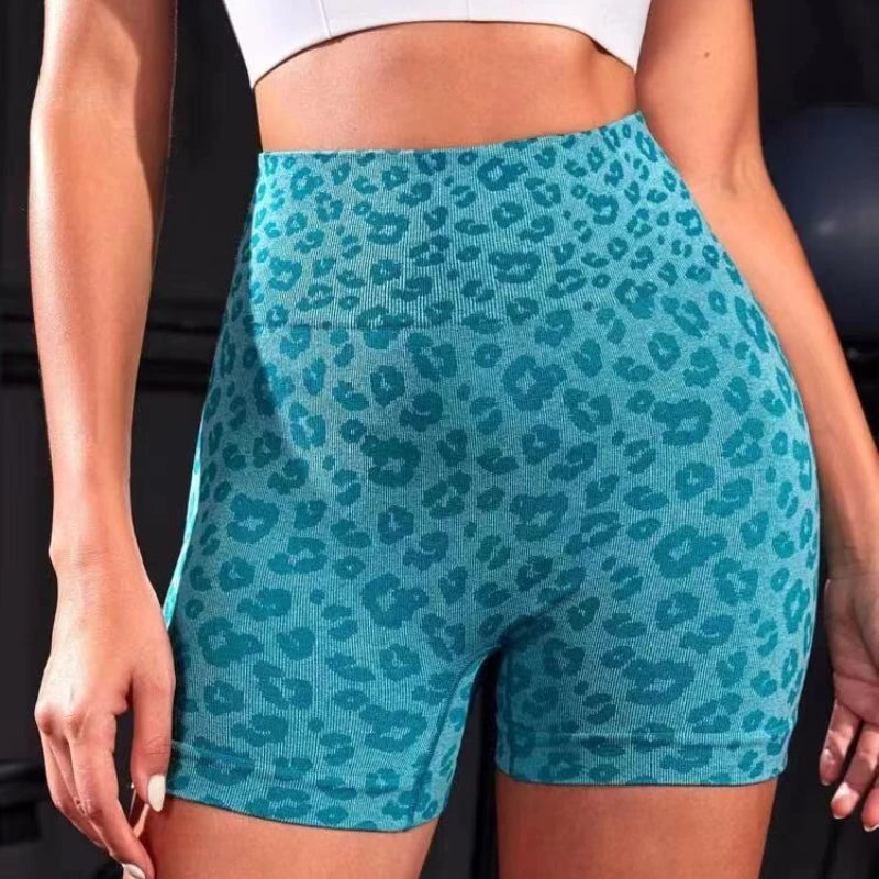 Short Lindo de academia Estampa Leopardo Oncinha Cintura Alta